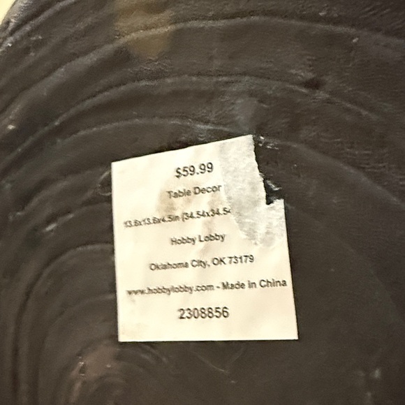 Hobby Lobby Decorative Bowl with White and Brown Accents - Picture 6 of 6